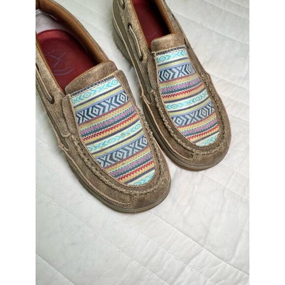 Twisted X Women's Slip On Driving Mocassins, Aztec Western, Machine Washable - Picture 5 of 6